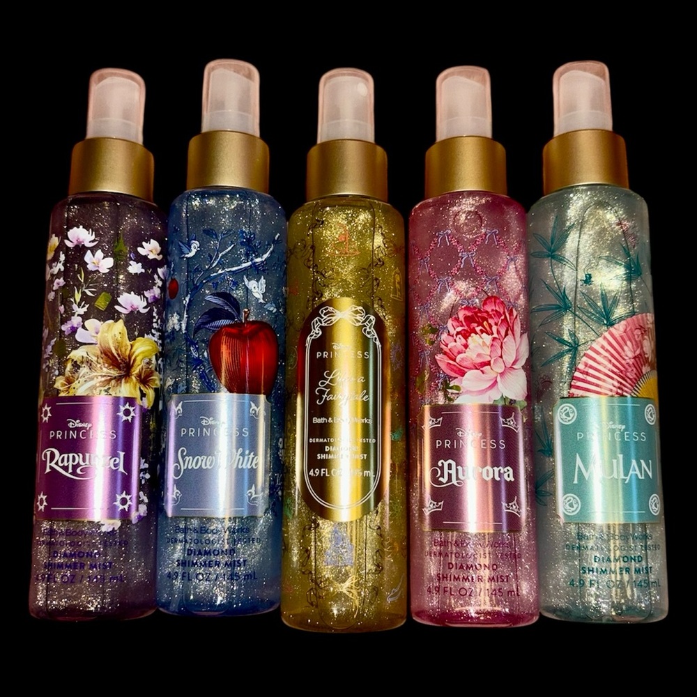 Bath & Body Works Disney Princess Diamond Shimmer Body Mist Full 2nd Release Set